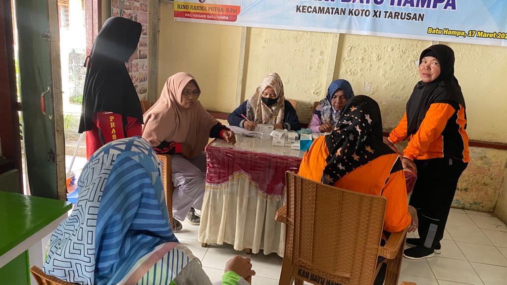 Puskesmas Tarusan Melakukan Kegiatan PTM di Nagari Batu Hampa