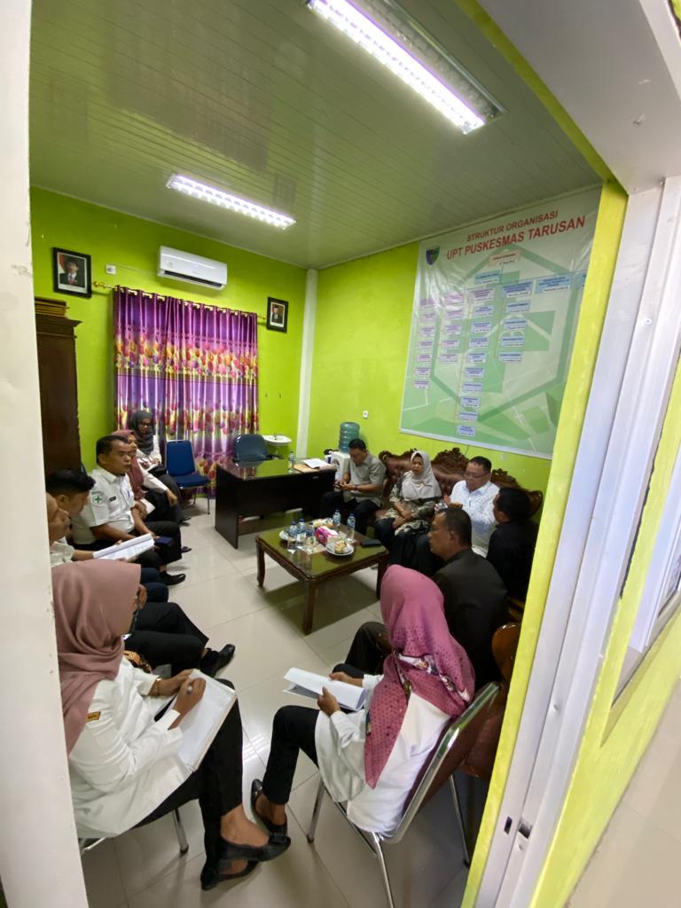 Puskesmas Tarusan, Zoom meeting FGD penyusunan kajian kesiapan implementasi alur klinis tatalaksana 