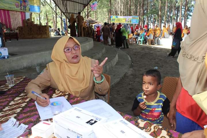 Pelaksanaan Bulan Imunisasi Anak Nasional Puskesmas Tarusan 