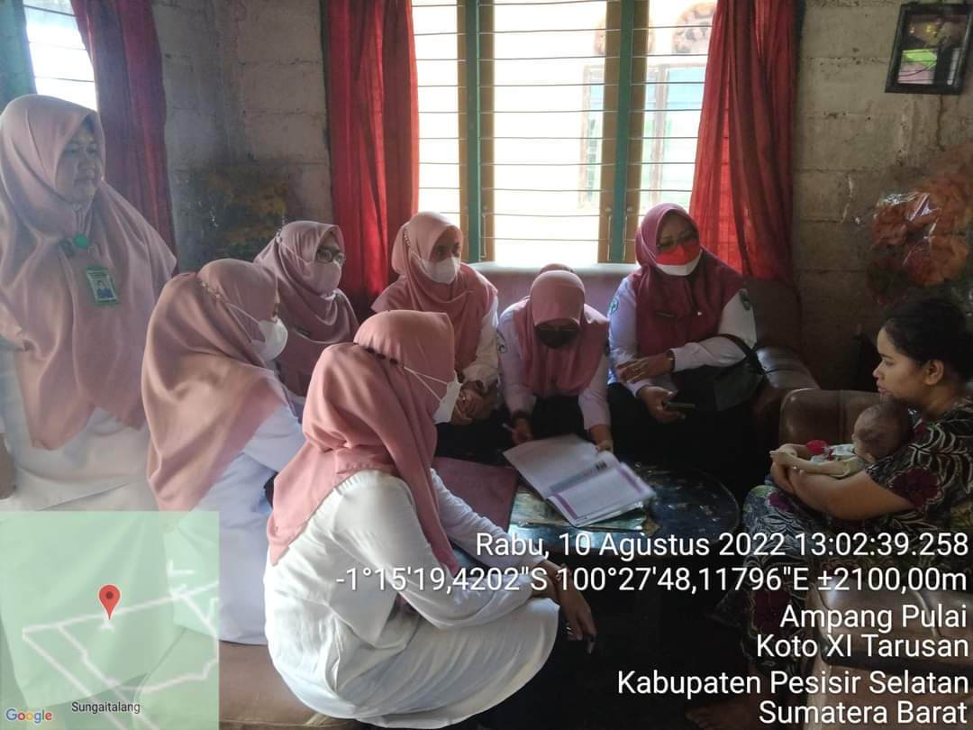 UPT Puskesmas Tarusan  bersama TIM Kesga Dinkes  Pessel lakukan pelacakan dan pendampingan intervens