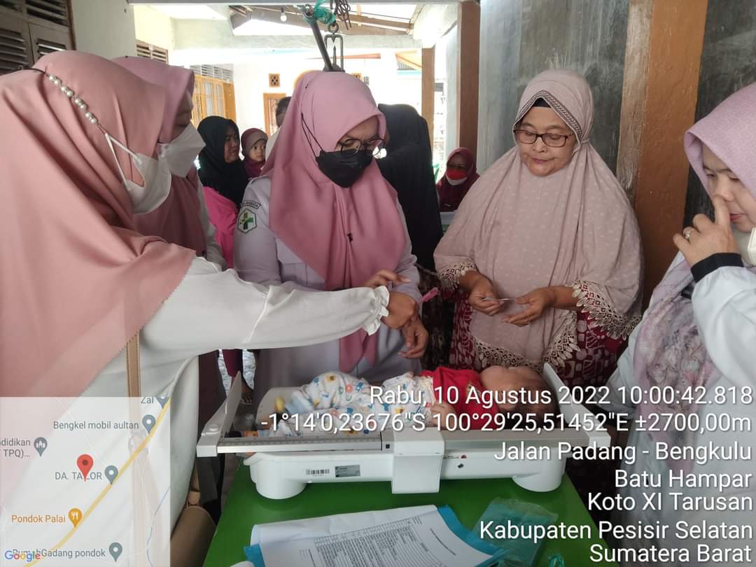 UPT Puskesmas Tarusan Melakukan supervisi terhadap kegiatan posyandu di nagari Batu hampar