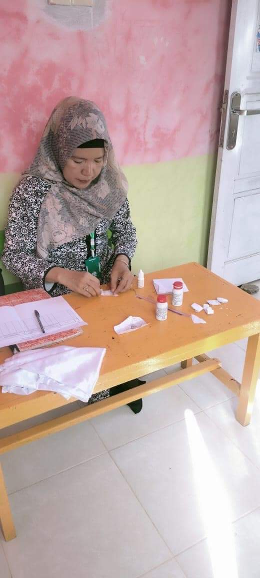 UPT Puskesmas Tarusan  melakukan pemeriksaan garam beryodium secara berkala sekali 3 bulan.