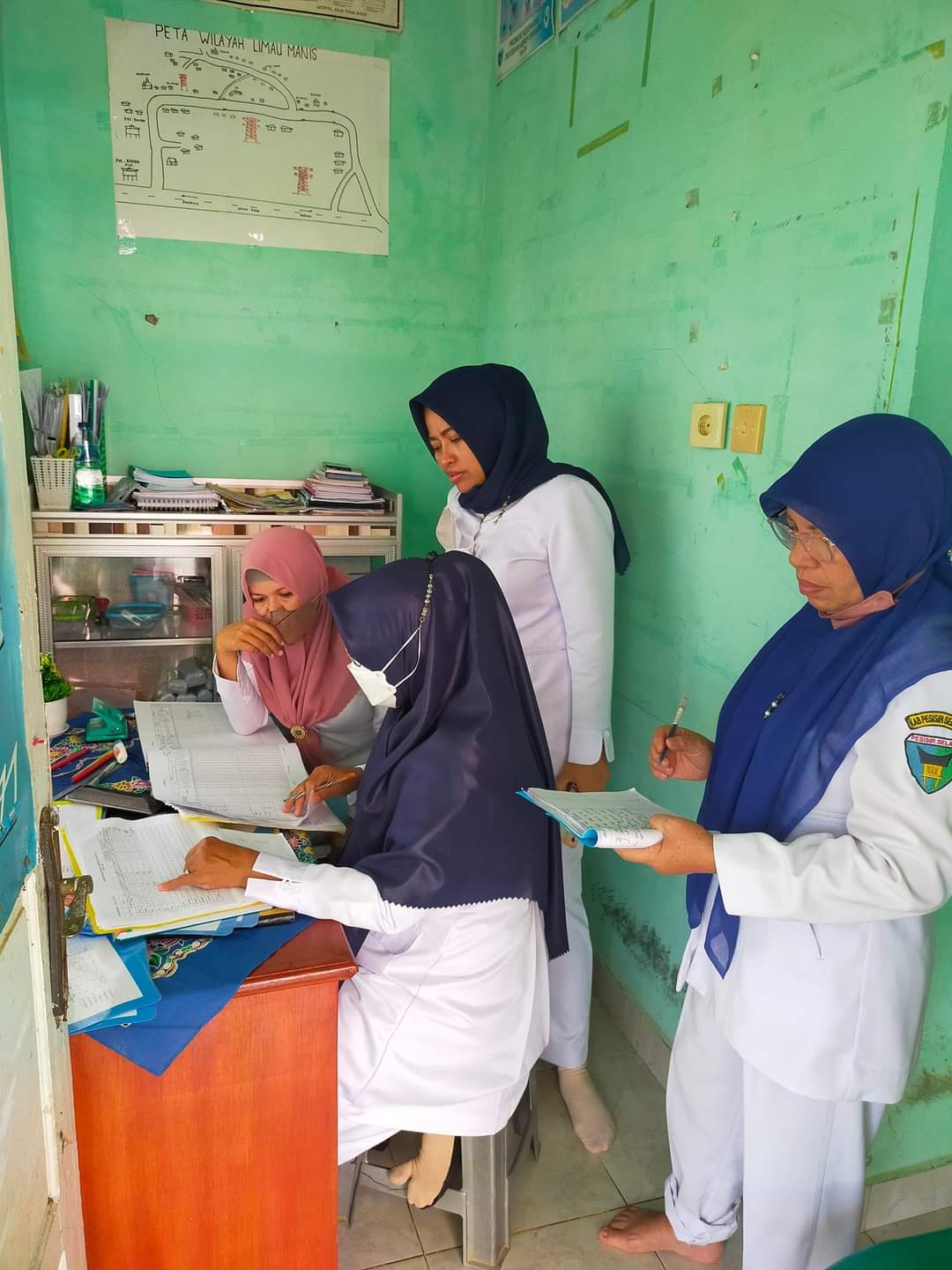 Pusk.Pasar Kuok lakukan Supervisi dan monitoring/Penyeliaan Fasilitatif ke Pustu/Poskesri
