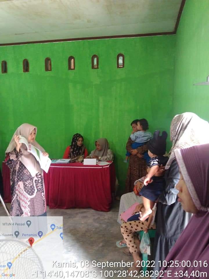 UPT Puskesmas Tarusan berikan edukasi tentang Pemberisn Makanan Bayi dan Anak di posyandu 