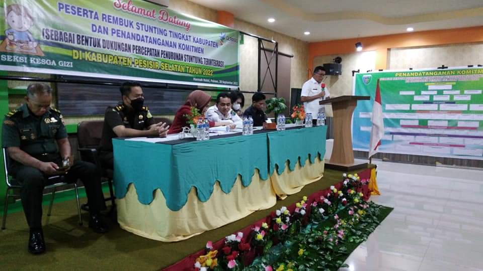 Puskesmas Tarusan hadiri rembuk stunting tingkat kabupaten Pesisir Selatan  dan penandatanganan komi