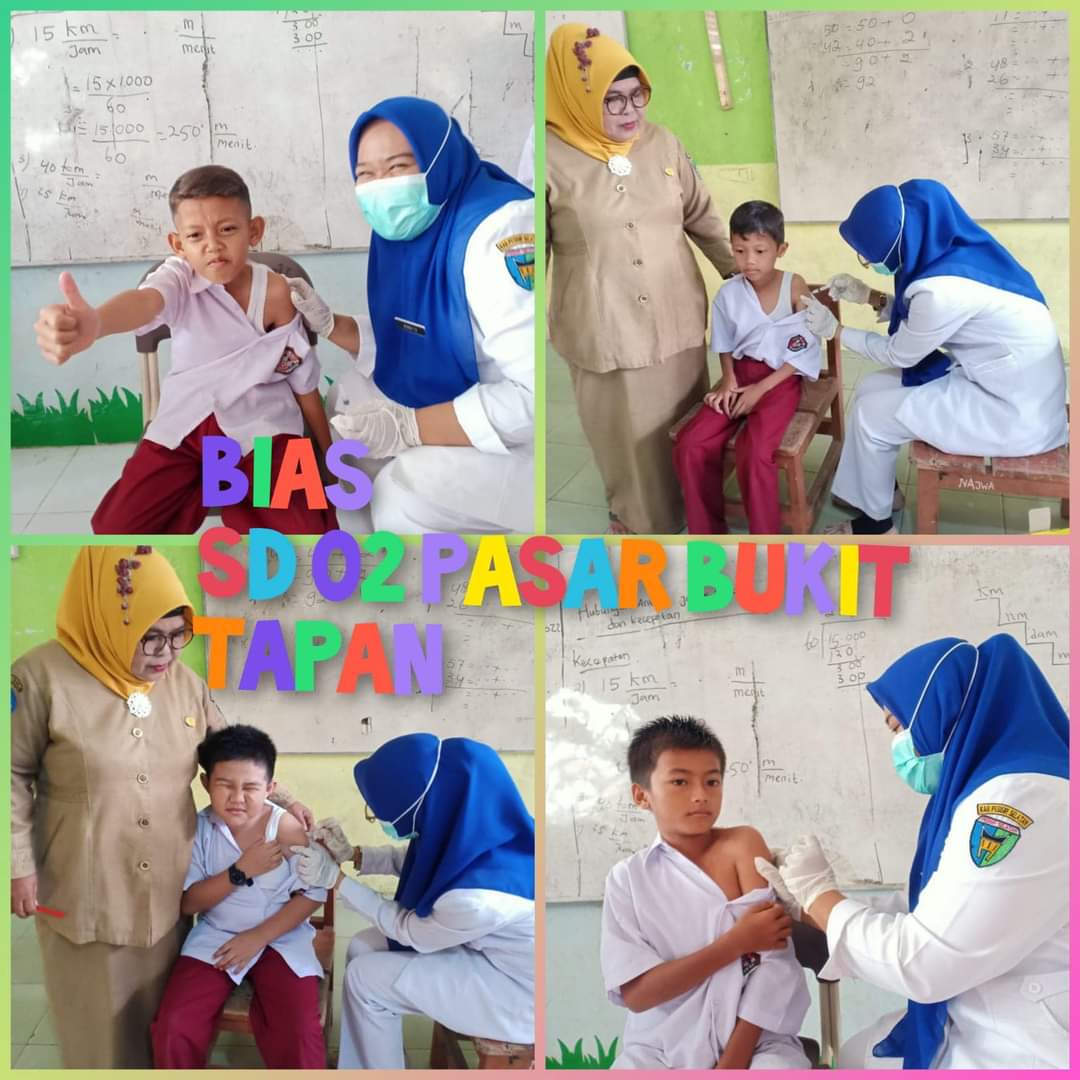 Pelaksanaan BIAS (Bulan Imunisasi Anak Sekolah) pada SD 02 Pasar Bukit Puskesmas Tapan