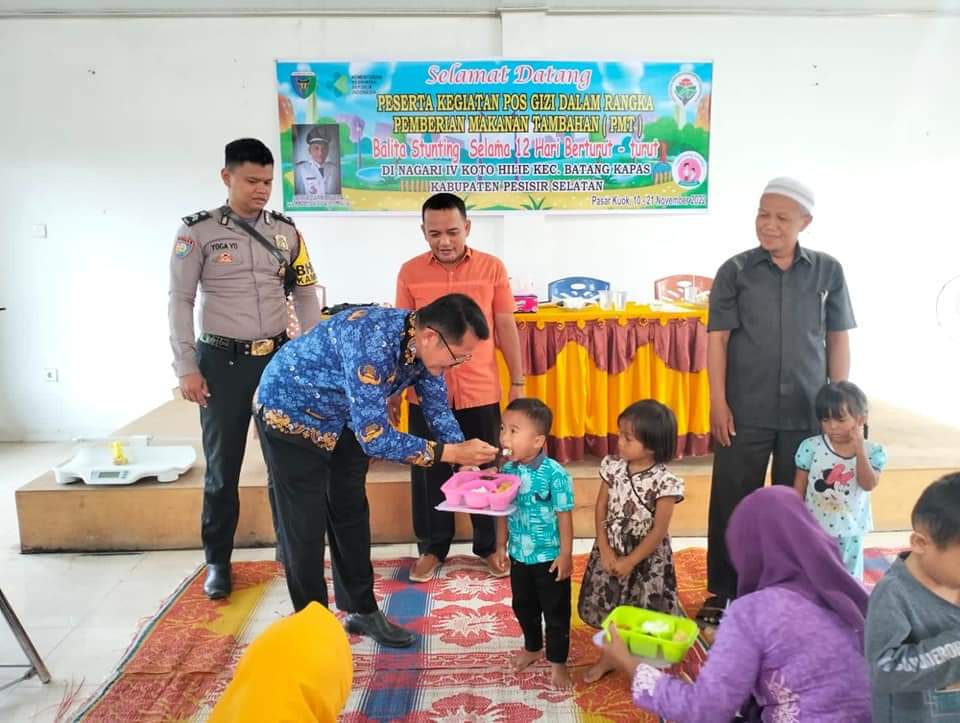 Puskesmas Pasar Kuok Memghadiri  pembukaan pos gizi tahap 2 di nagari IV Koto Hilie bersama  wali na