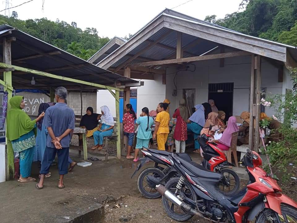 Puskesmas Pasar Kuok laksanakan puskesmas keliling 14 nov 2022 di teluk betung Nagari IV Koto Hilie 