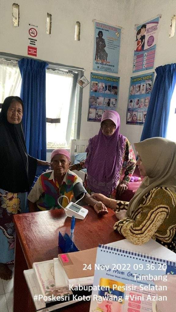 Pelaksanaan Posyandu Lansia Nagari Koto Rawang Puskesmas Salido, 25 November 2022