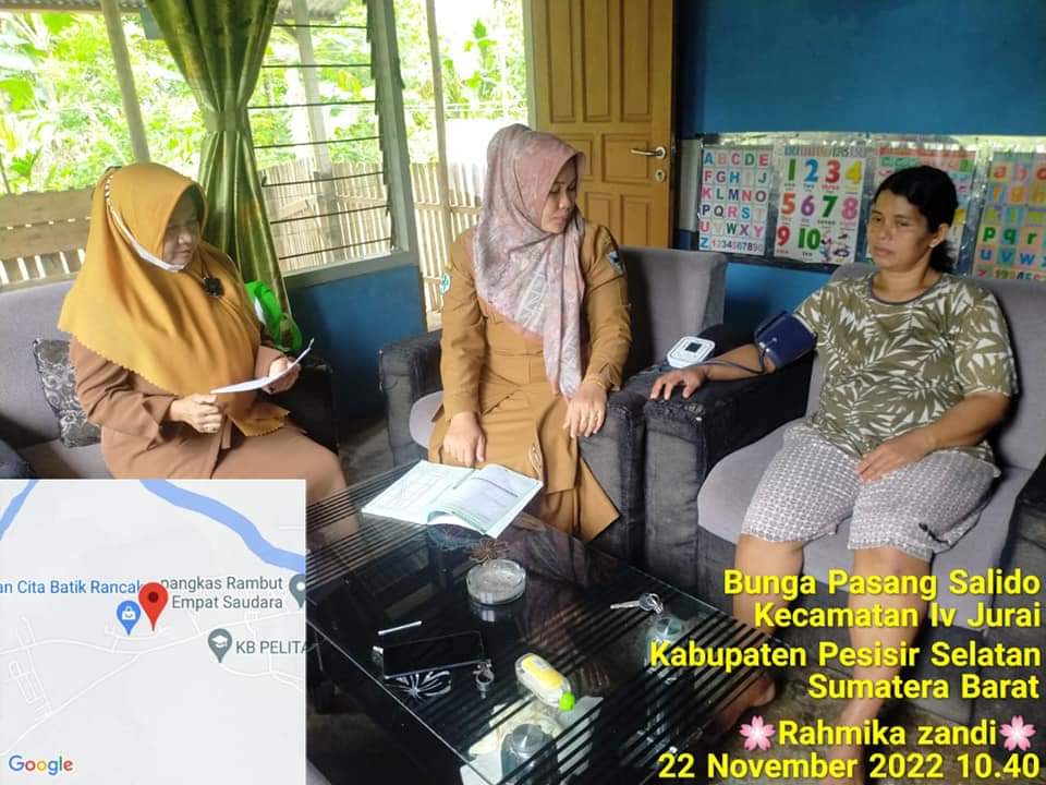 Kunjungan Ibu Nifas Resti di Nagari Bunga Pasang Salido  Puskesmas Salido, 23 November 2022