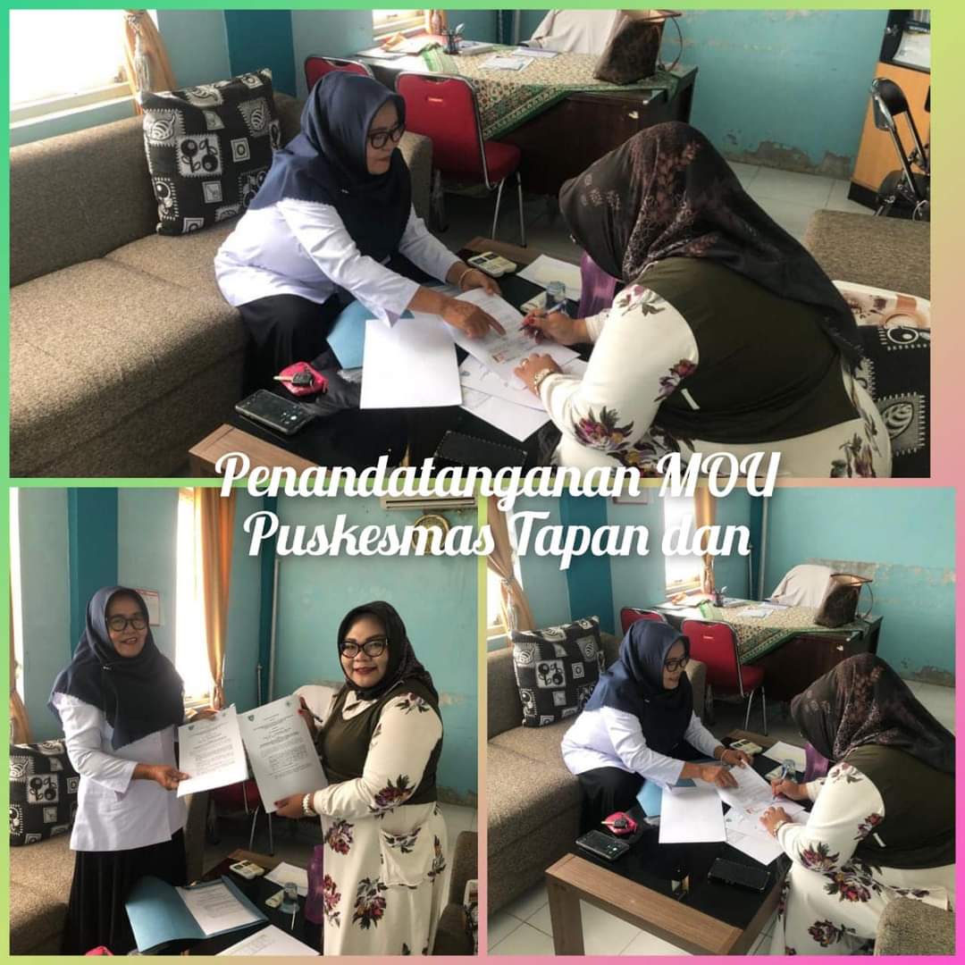 Penandatanganan MOU/perjanjian kerjasama Puskesmas Tapan dan Dinas  Pemberdayaan Perempuan, Perlindu