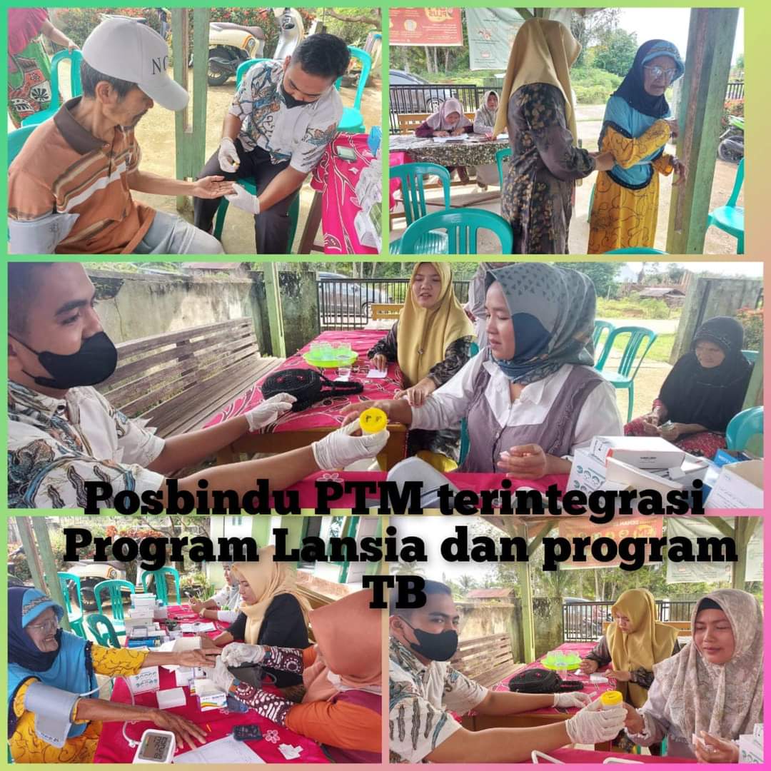 Puskesmas Tapan Posbindu PTM Terintegrasi Program Lansia, Program TB dan Program Perkesmas di Nagari