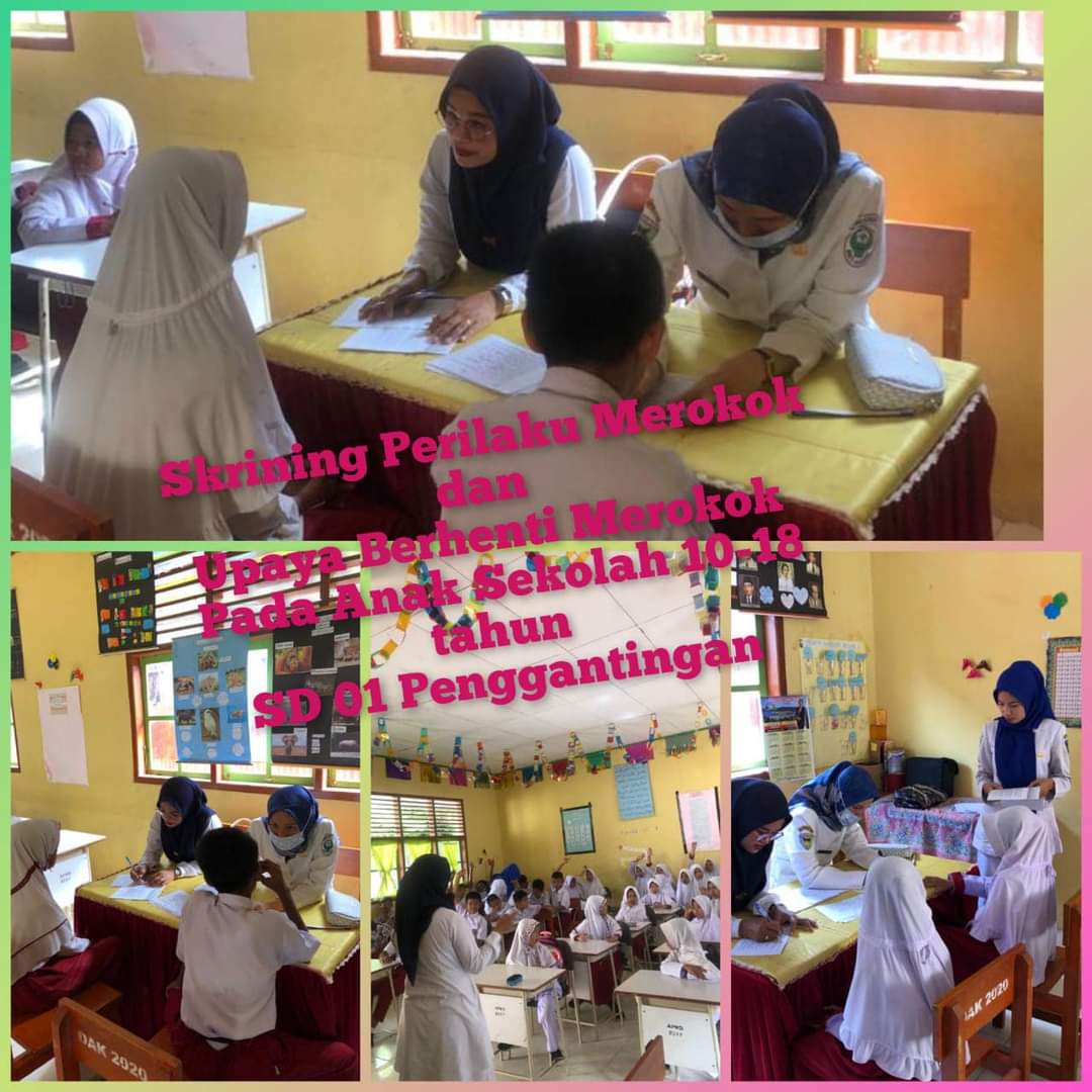 Skrining Perilaku Merokok dan Upaya Berhenti Merokok pada anak sekolah  di SD 01 Penggantingan Pusk 