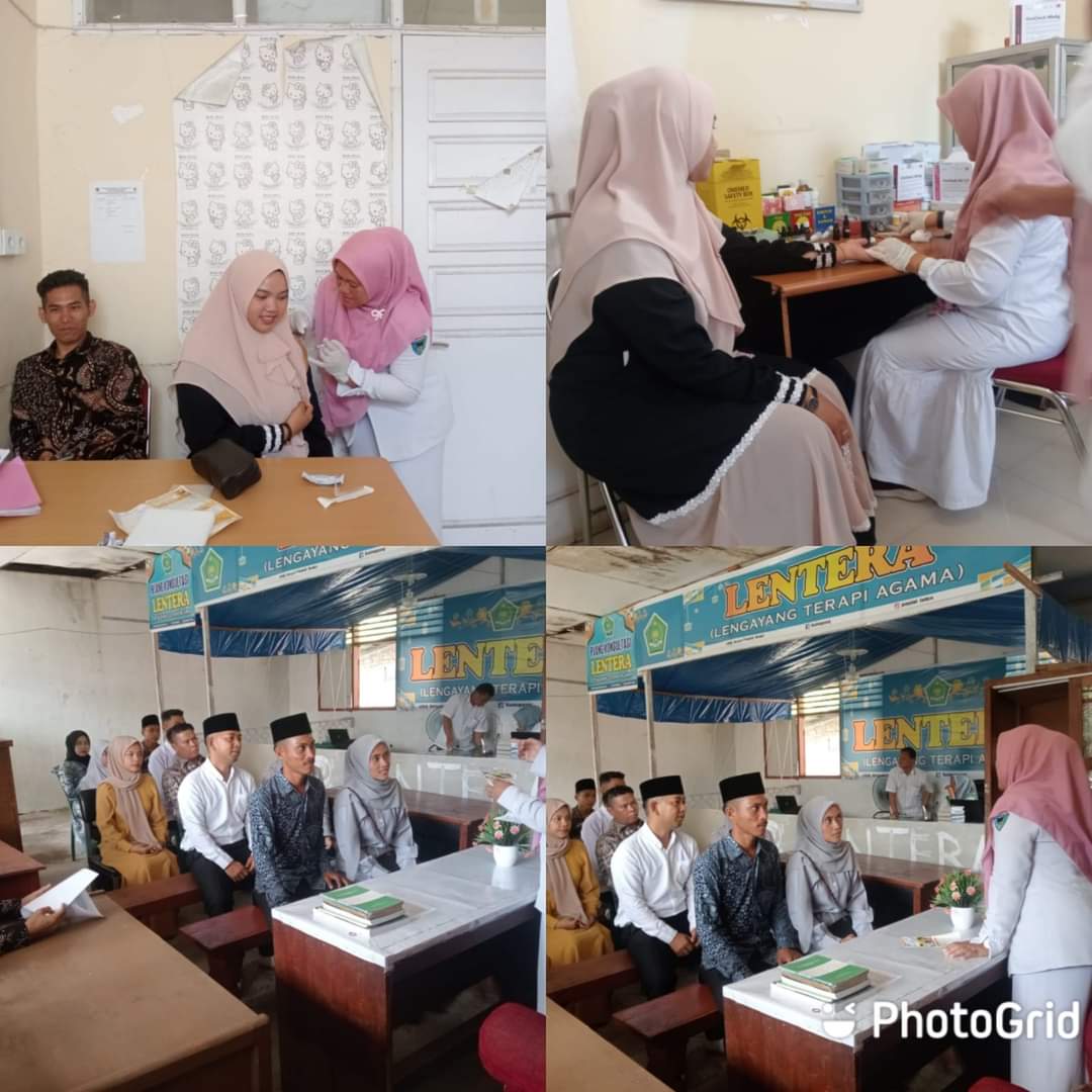 Pemeriksaan kesehatan pada calon pengantin di UPT puskesmas kambang Senin, 20 Februari 2023 .