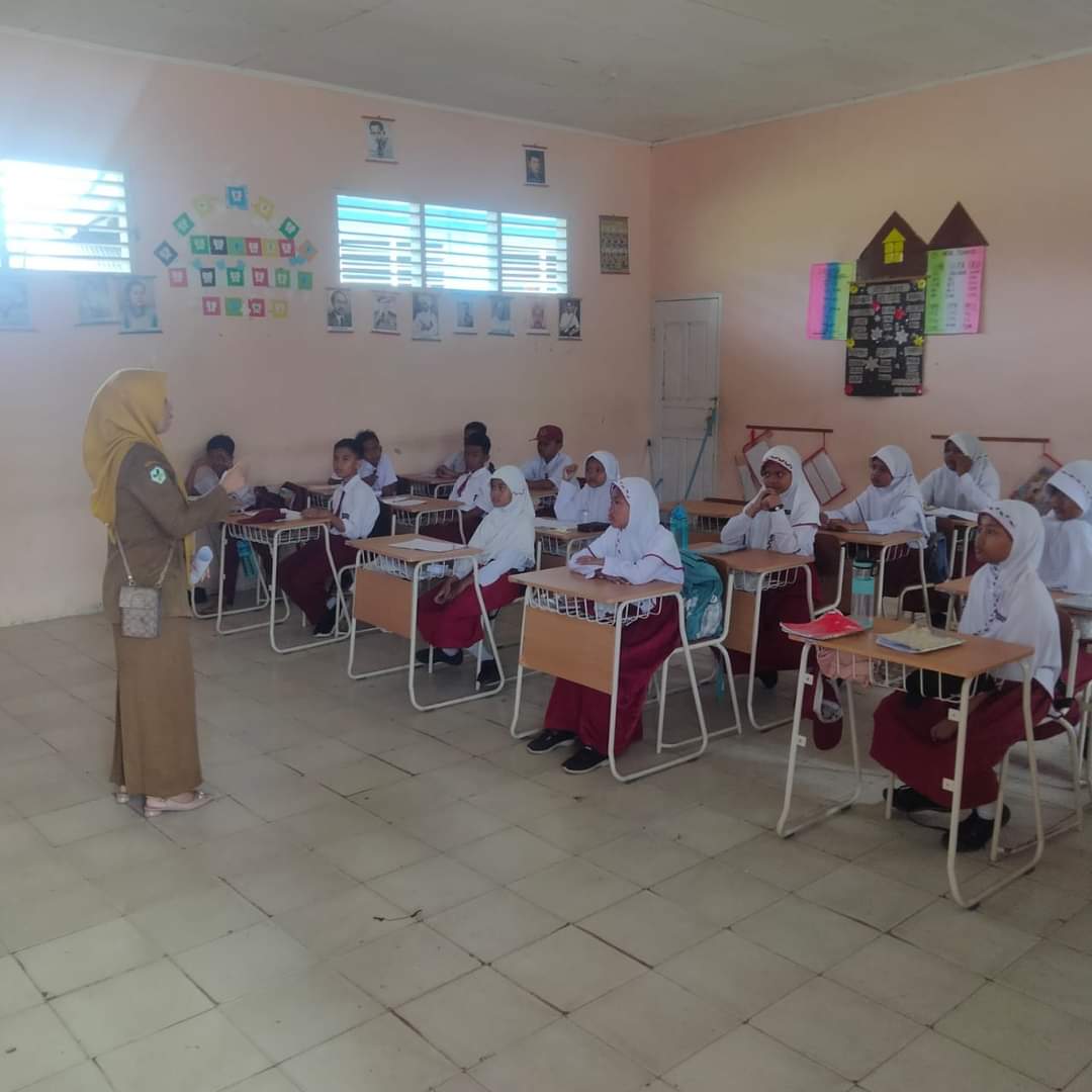Pelaksanaan Skrining Masalah Kesehatan Jiwa Anak sekolah Puskesmas Inderapura Senin 20 Februari 2023