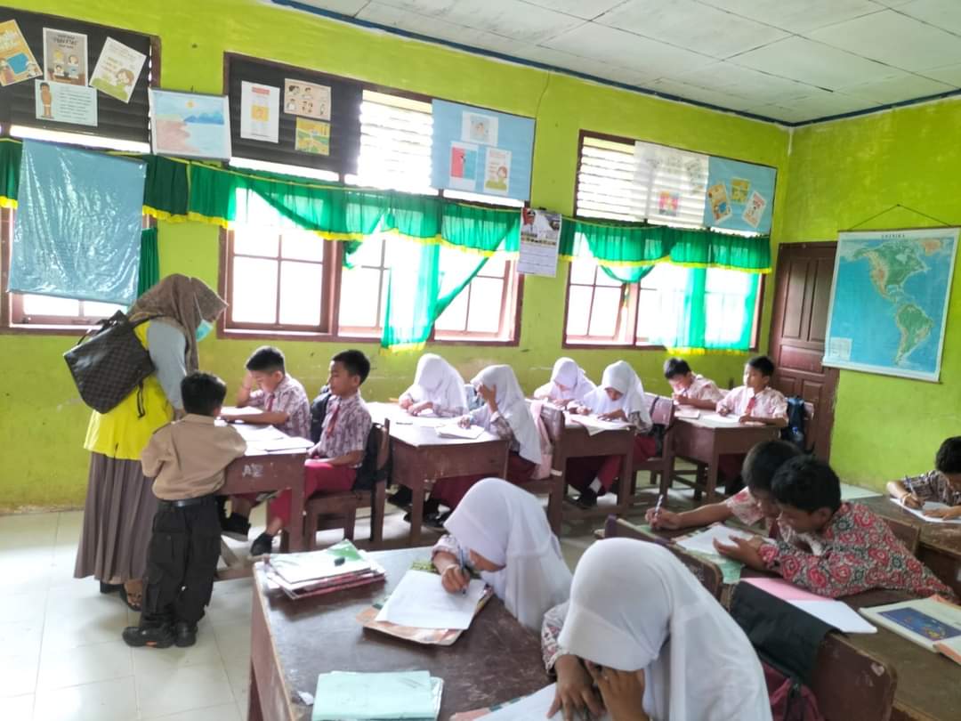 Pelaksanaan Skrining Masalah Kesehatan Jiwa Anak sekolah Puskesmas Inderapura Kamis 23 Februari 2023
