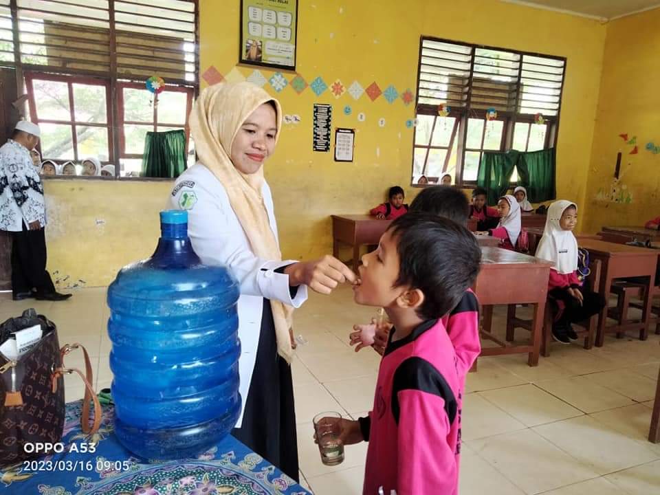 Kegiatan Pembagian Obat Pencegahan Massal (POPM Puskesmas Inderapura   Kamis, 16 Maret 2023  