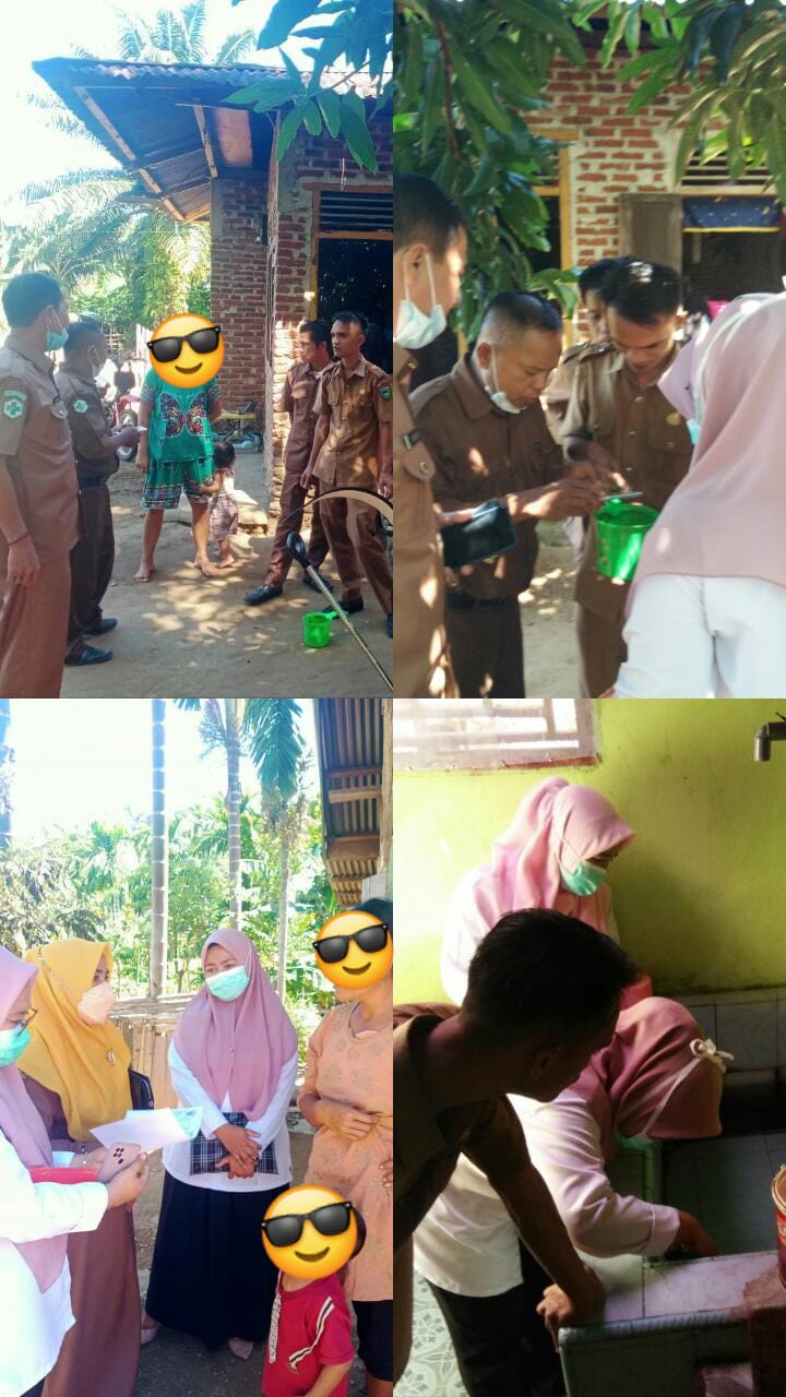 Kapus bersama Tim Surveilens Puskesmas Ranah Ampek Hulu Tapan kunjungi rumah pasien DBD 
