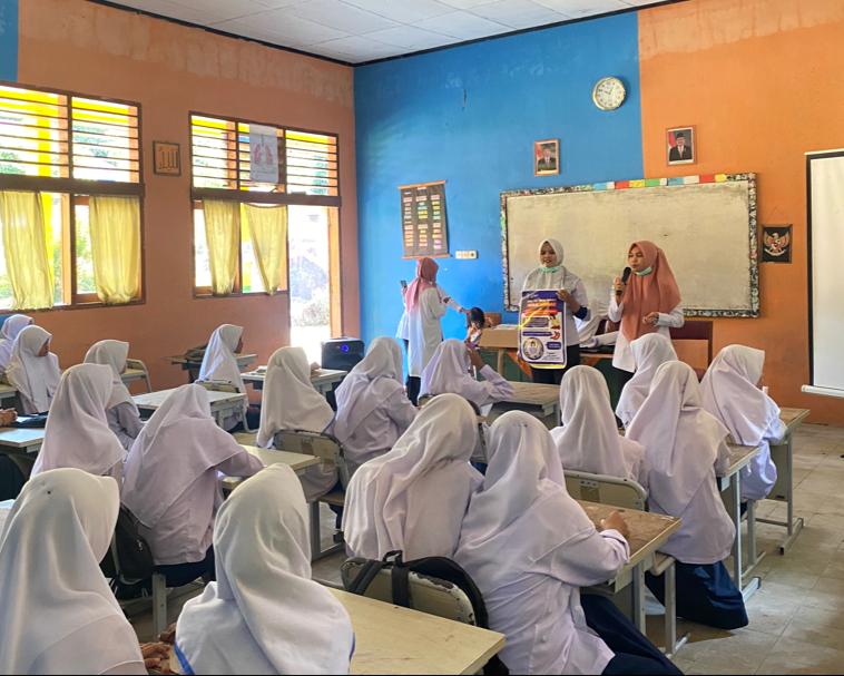Puskesmas Asam kumbang lakukan kegiatan integrasi program promkes,gizi,PTM ke SMP 1 Bayang Utara