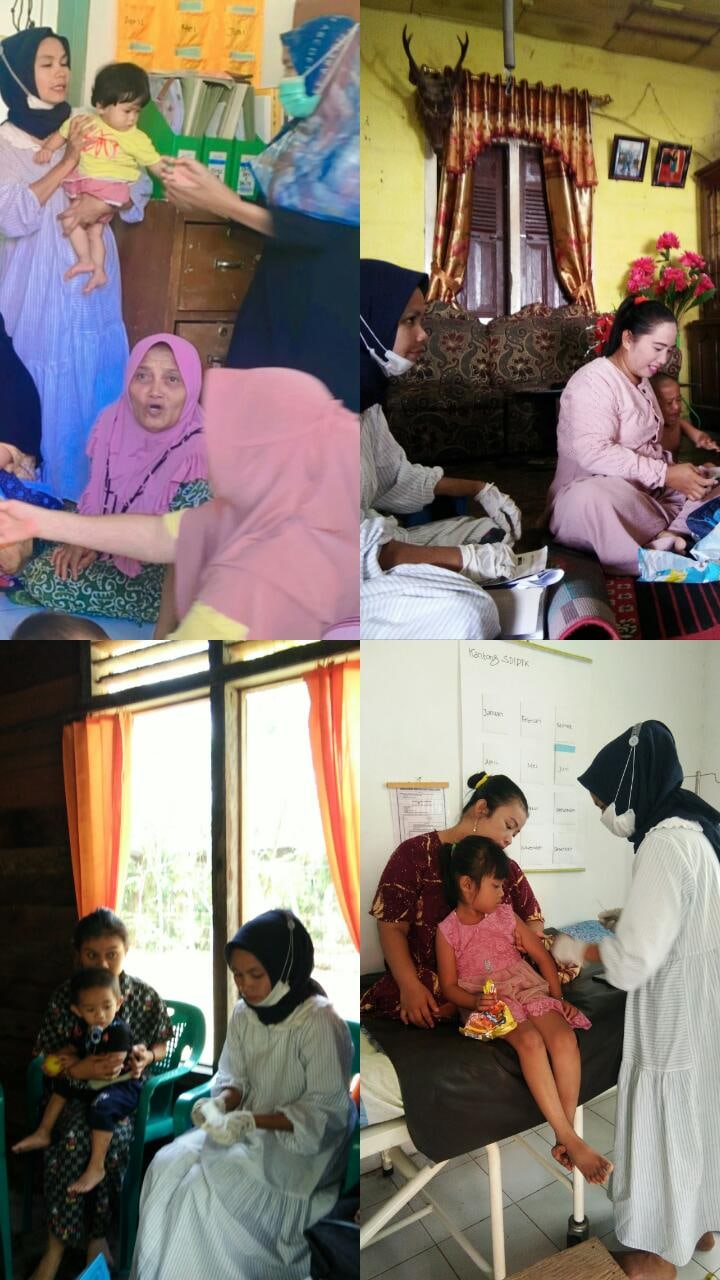 BIDAN DESA DATANGI RUMAH BALITA UNTUK IMUNISASI CAMPAK & RUBELLA 