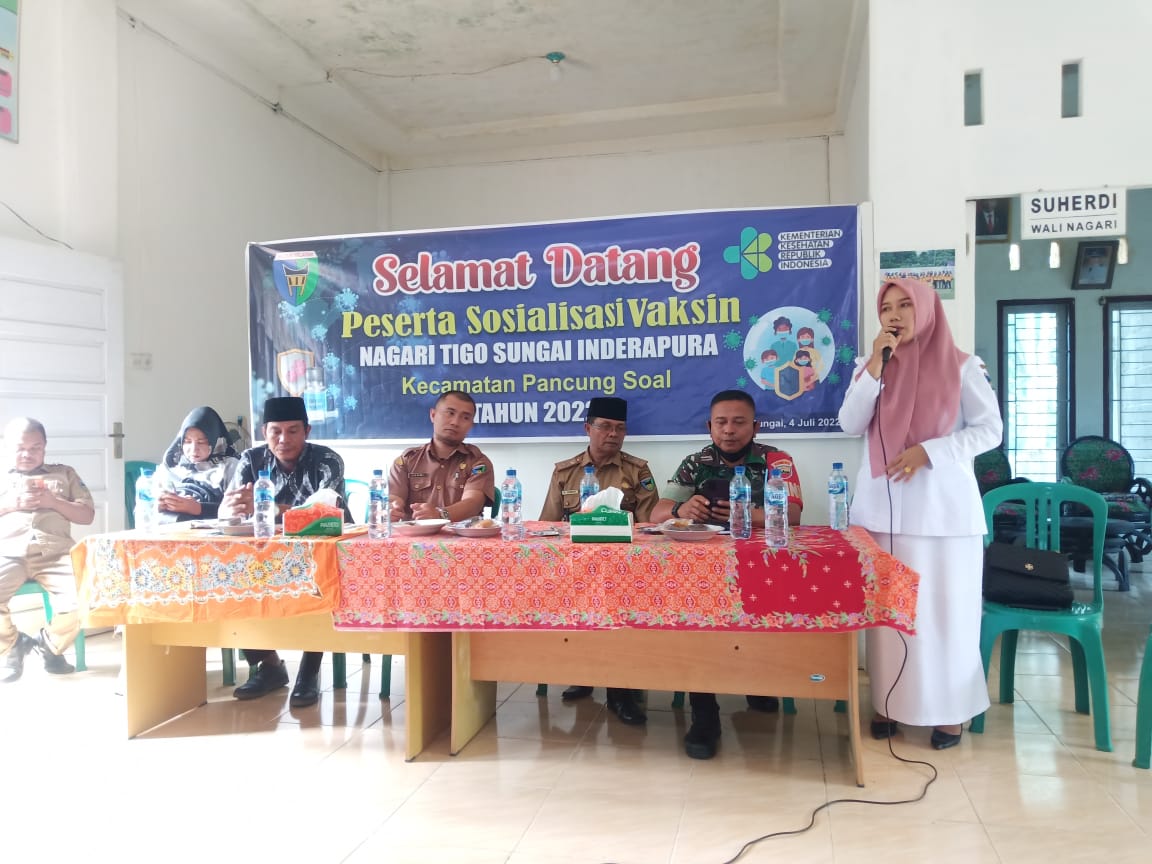 SOSIALISASI VAKSINASI DAN BOOSTER NAGARI TIGO SUNGAI PUSK. INDERAPURA