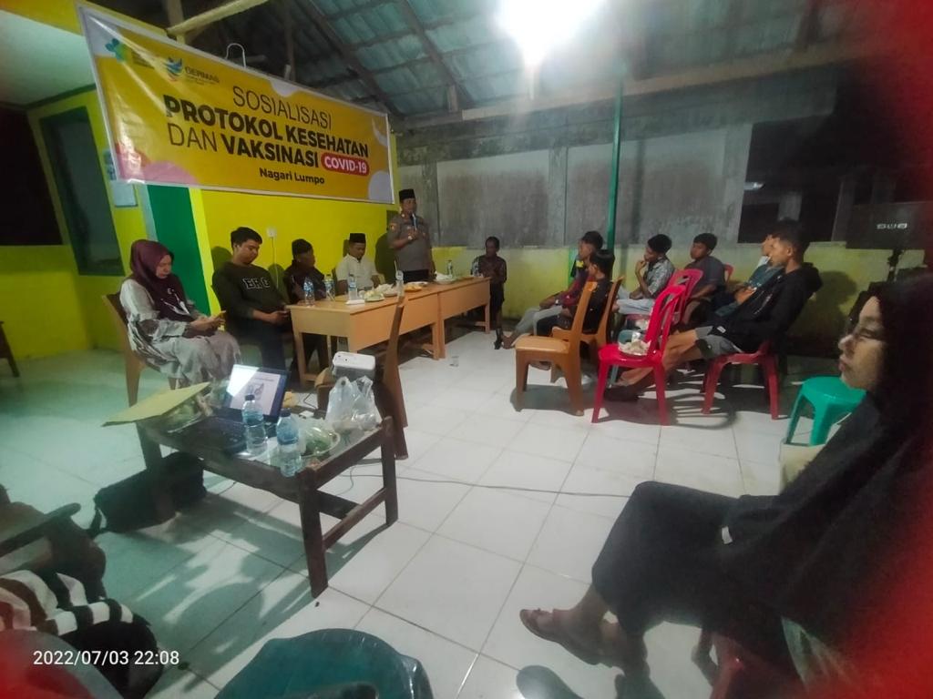 Pusk Lumpo  melaksanakan sosialisasi Protokol kesehatan dan Vaksinasi covid 19 