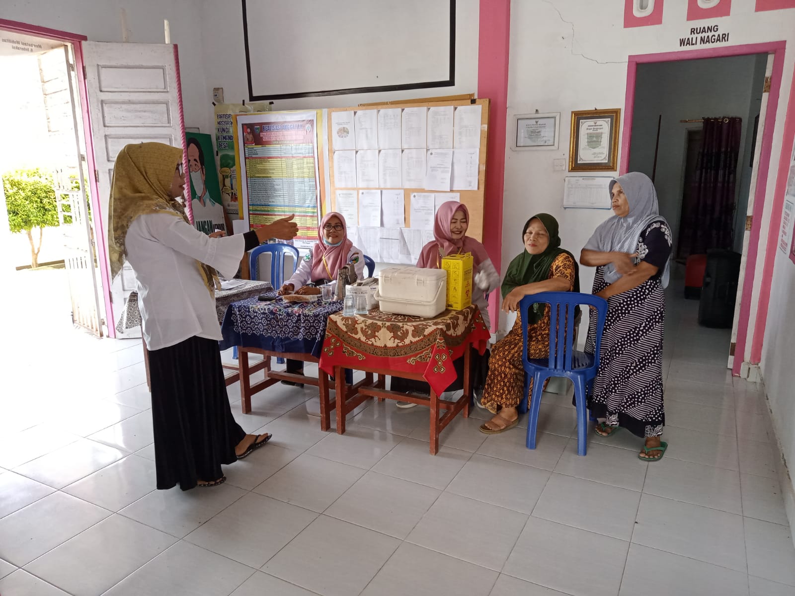 Kegiatan Gerai Vaksin covid.19 hari ini Rabu tanggal 6 juli 2022 diwilker pkm surantih.