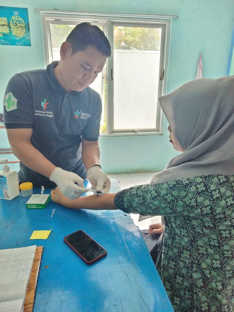 Puskesmas Tj. Beringin laksanakan triple eliminasi  ke responden sesuai target sasaran.