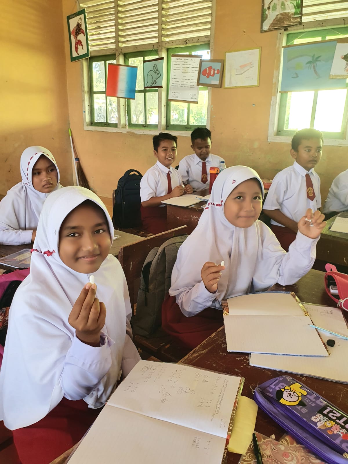 Penanggung jawab program POPM kecacingan Puskesmas Tj. Makmur laksankan kegiatan pemberian obat caci