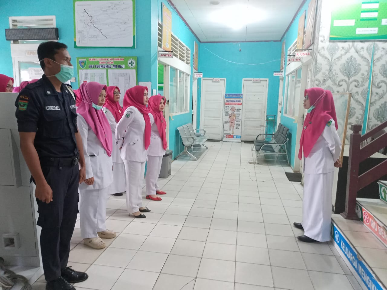 Puskesmas Air Haji laksanakan Apel pagi setiap harinya.