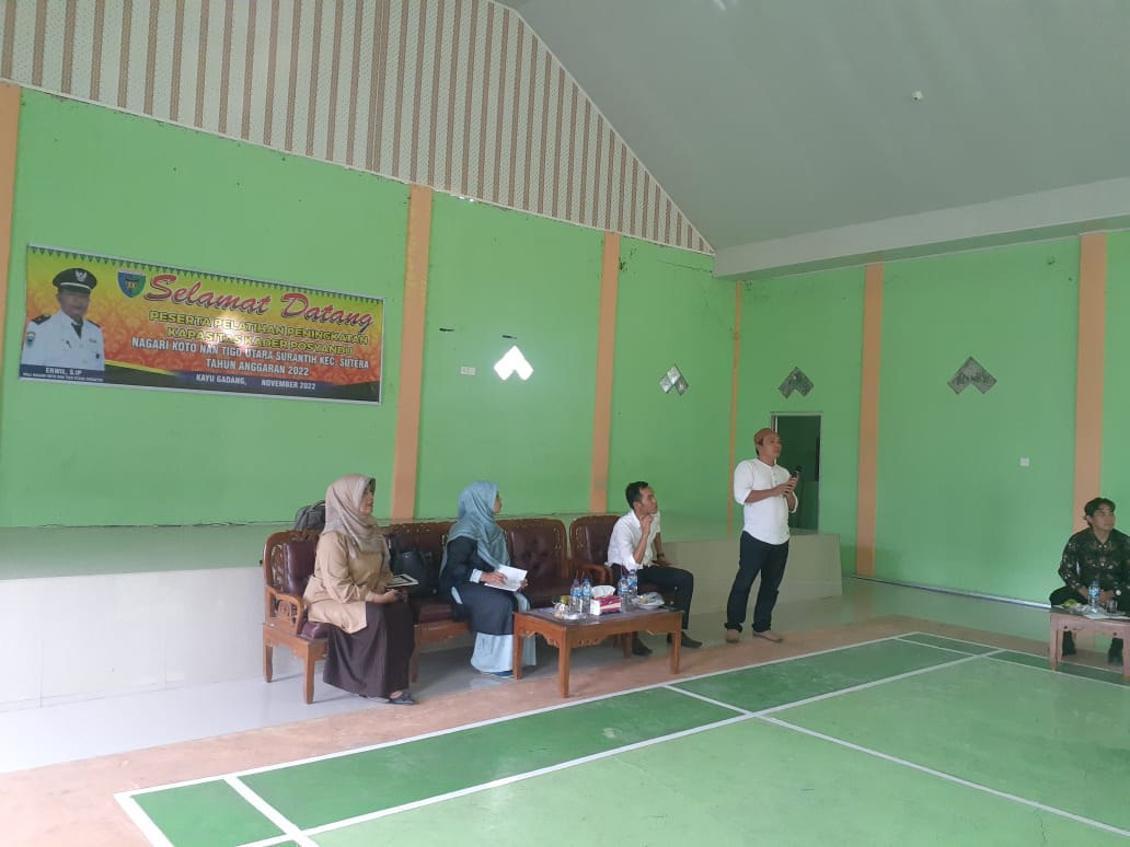 PUSKESMAS KAYU GADANG HADIRI PELATIHAN PENINGKATAN KAPASITAS KADER YANDU NAGARI KOTO NAN TIGO UTARA