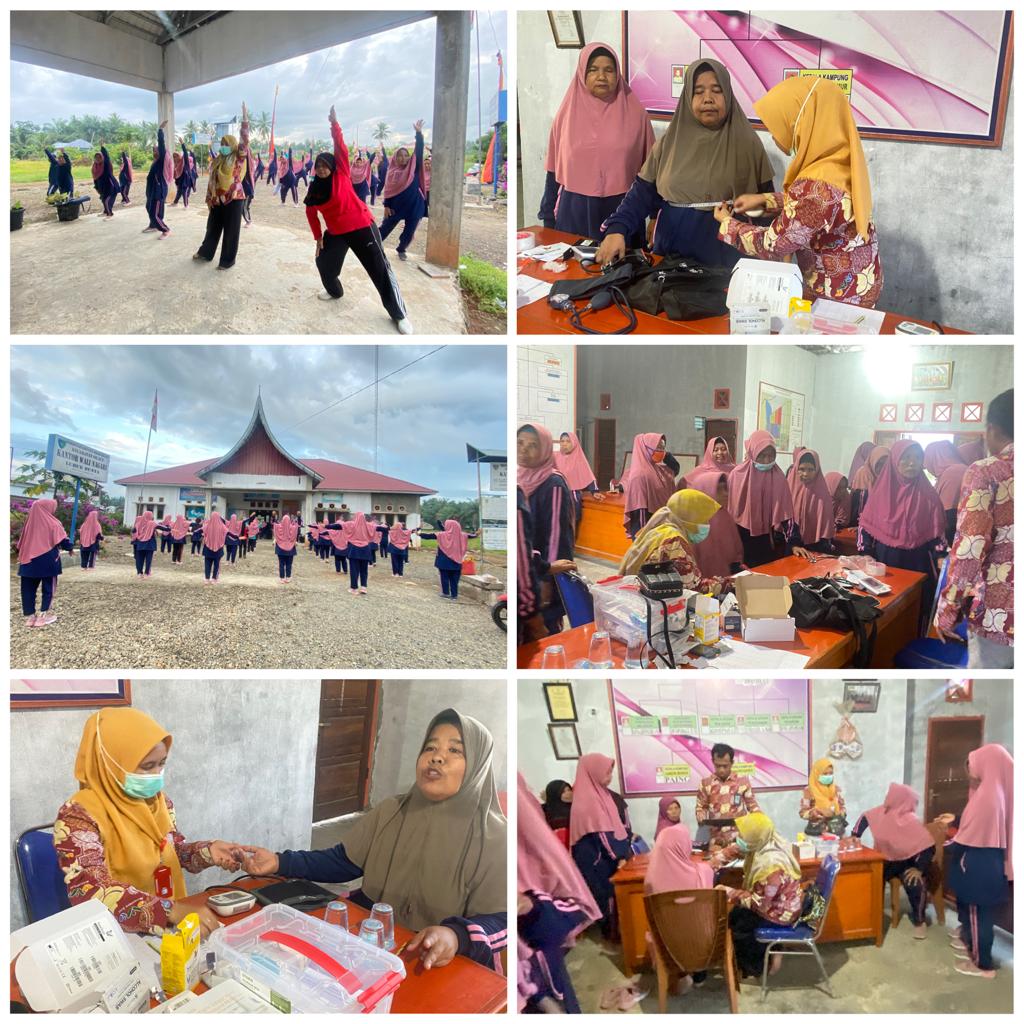 Tim Prolanis dan Tim PTM Pusk Tj. Makmur melakukan senam bersama dan screening kesehatan