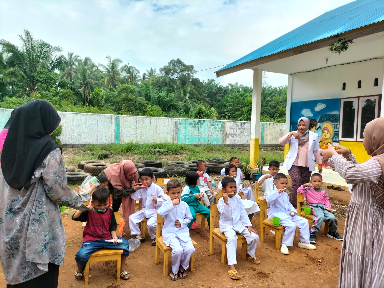 PUSKESMAS AIRPURA, Kegiatan  Kolaborasi Program UKGS Dan Program Anak SDIDTK ke PAUD Al Adibah 