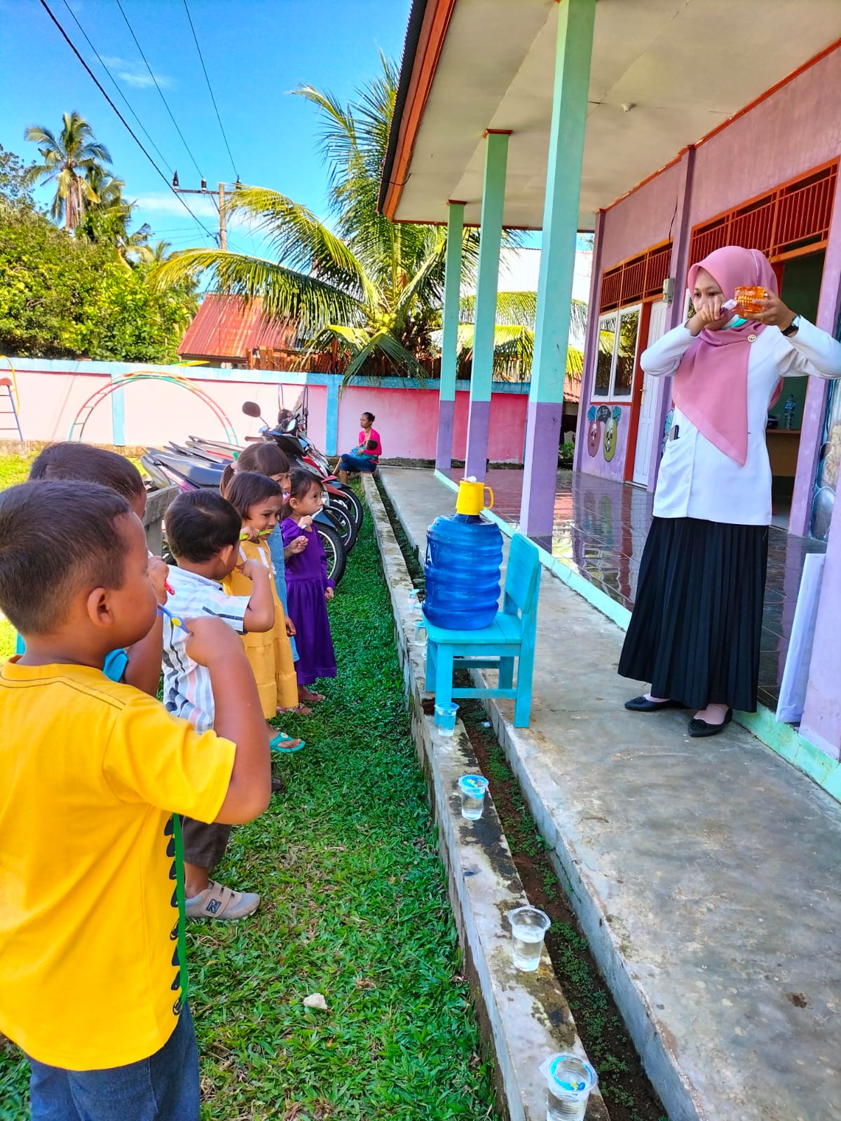 PUSKESMAS AIRPURA,  Kolaborasi Program UKGS Dan Program Anak SDIDTK ke PAUD Sapta marga 