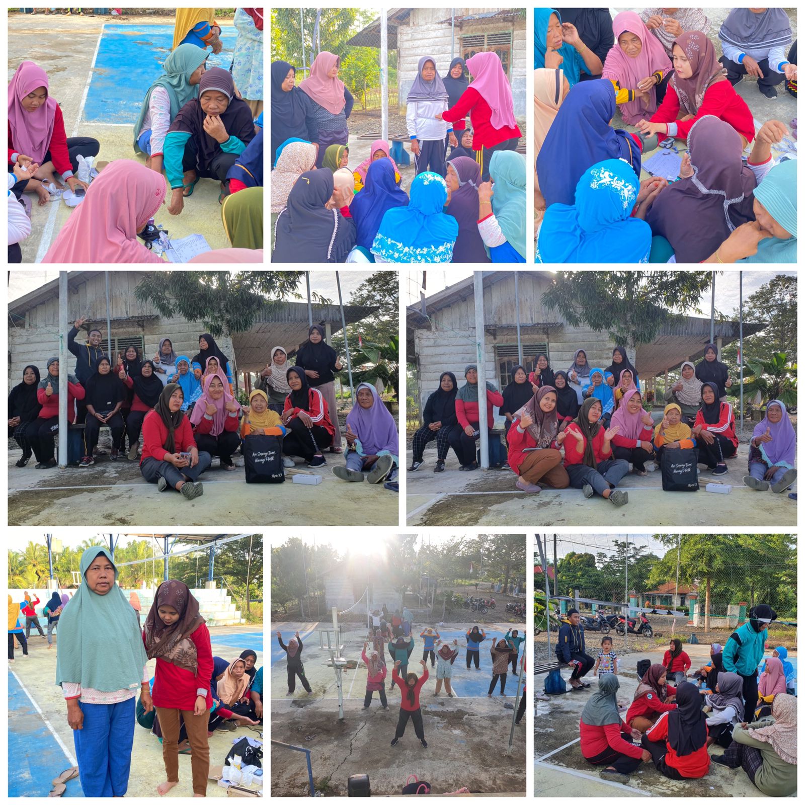 Puskesmas Tj Makmur lakukan senam bersama dan screening kesehatan kepada Lansia di Nagari Pasir Binj