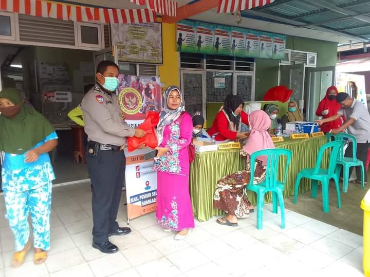 Kegiatan vaksin covid-19 di puskesmas lumpo kerjasama dengan BINDA (Badan Intelijen Negara) 