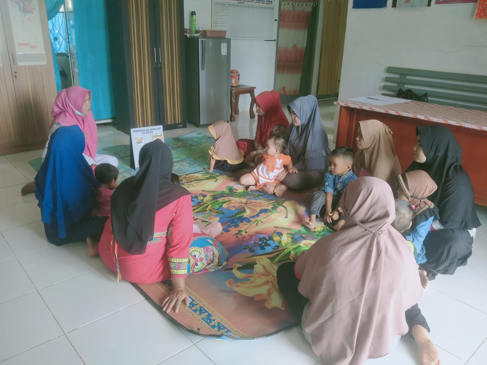 Pelaksanaan  kelas ibu Balita di Puskesmas Air Haji , pertemuan 1 kelas ibu Balita di nagari muaro g