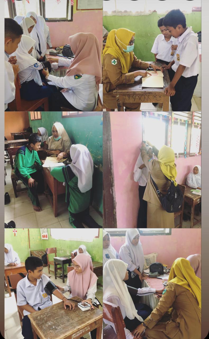 Puskesmas BB Belantai  laksanakan Penjaringan Kesehatan Murid Baru Kelas VII di UPT SMPN 2 Koto XI T