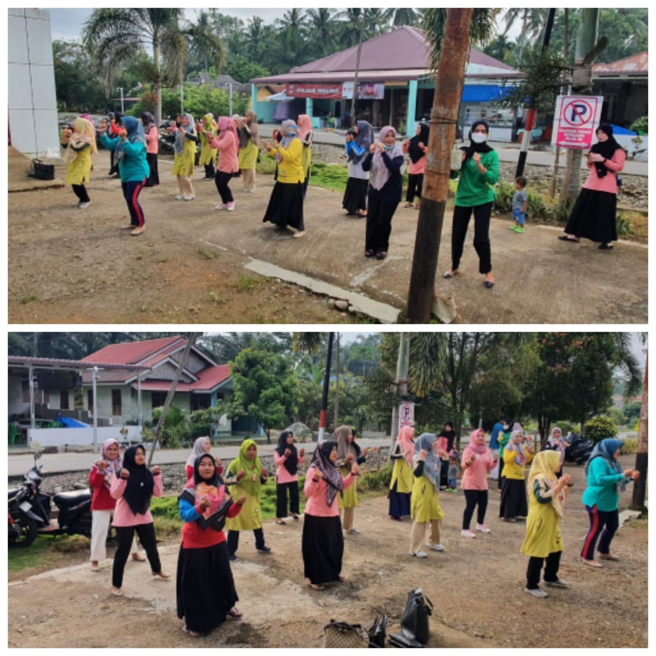 Puskesmas Tanjung Makmur melakukan senam bersama seluruh Staf puskesmas.