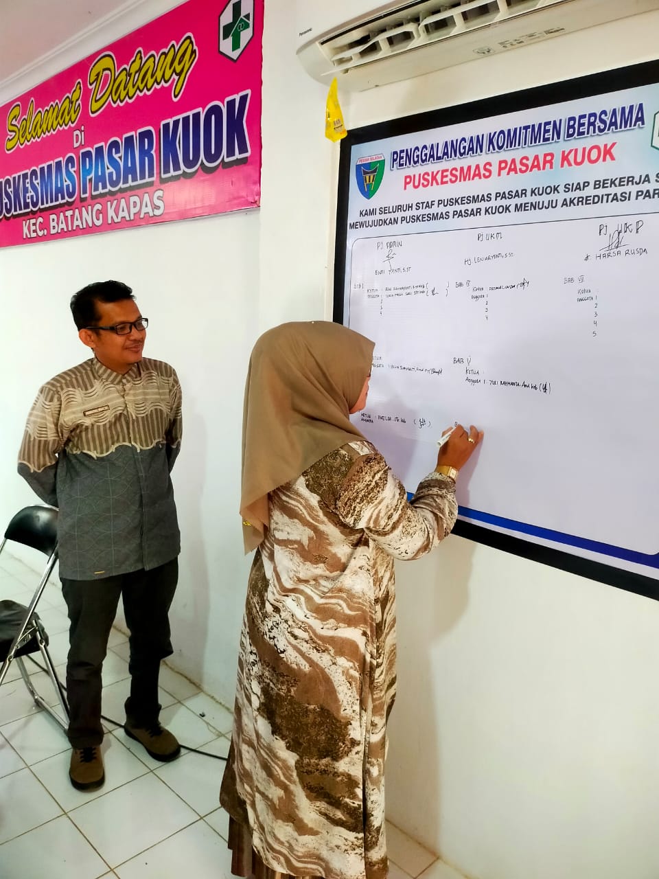 Pelaksanan kegiatan Lokmin bulanan yang di buka oleh Kepala Puskesmas Pasar Kuok 
