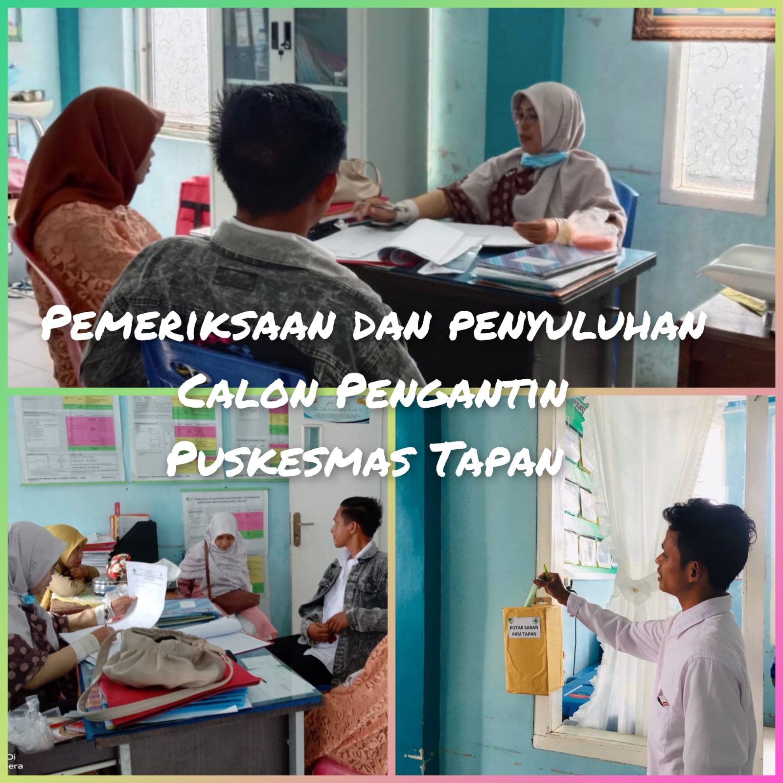 Pemeriksaan, penyuluhan kepada Calon Pengantin di puskesmas Tapan\"