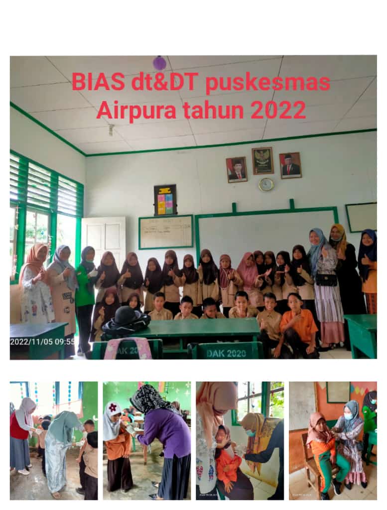 PUSKESMAS AIRPURA laksanakan Bias Dt  &  Td tanggal 5 November 2022.