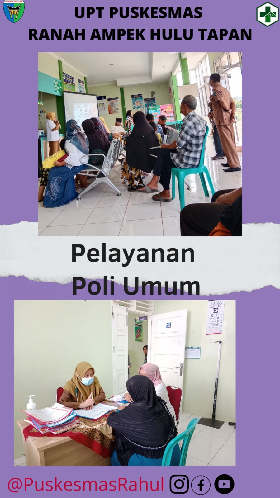 KUNJUNGAN POLI UMUM PUSKESMAS RAHUL  BANYAK PADA HARI SENIN