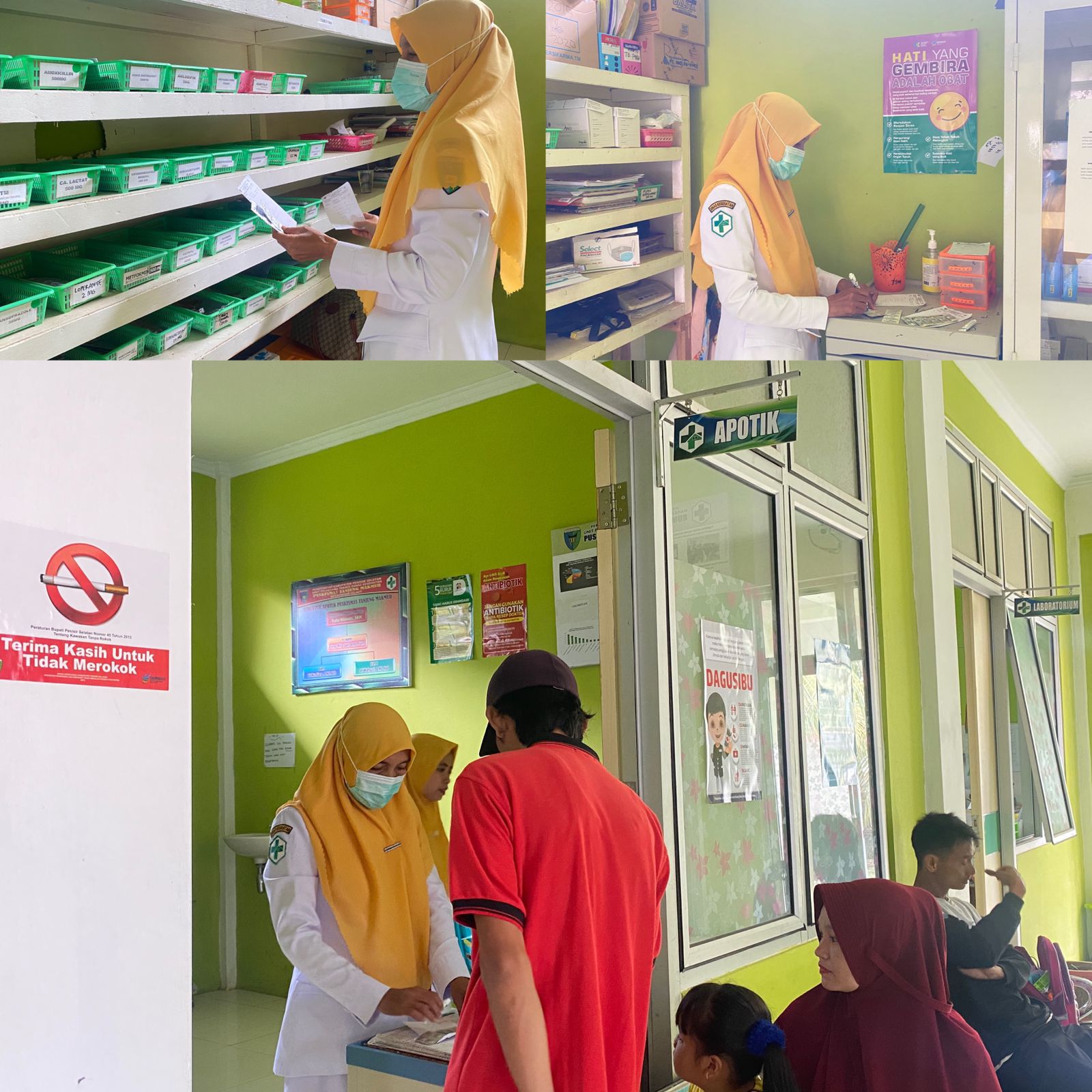 Petugas Farmasi Puskesmas Tanjung Makmur memberikan informasi Obat kepada Pasien.