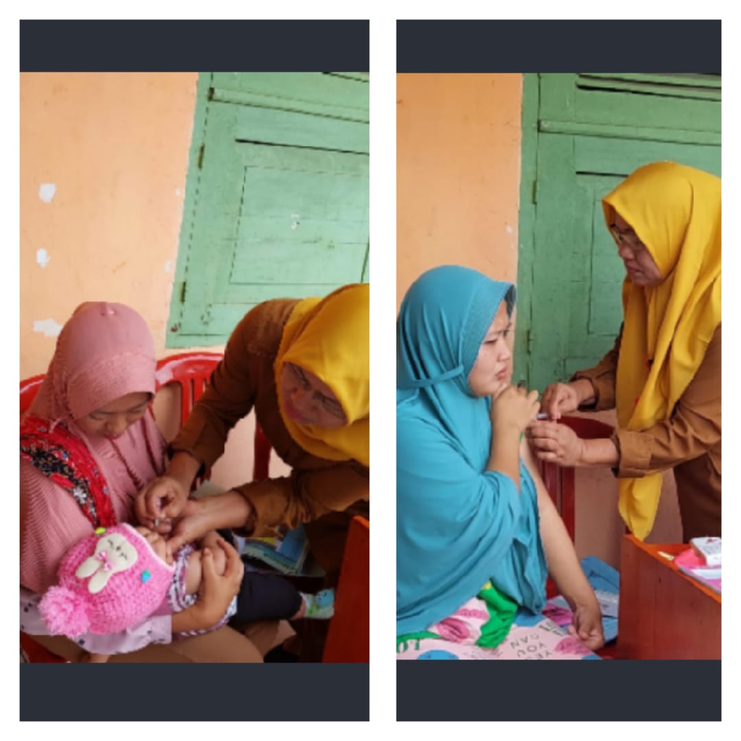 Puskesmas Tj. Makmur lakukan  Pemberian Imunisasi Dasar untuk bayi dan balita sekaligus memberikan I