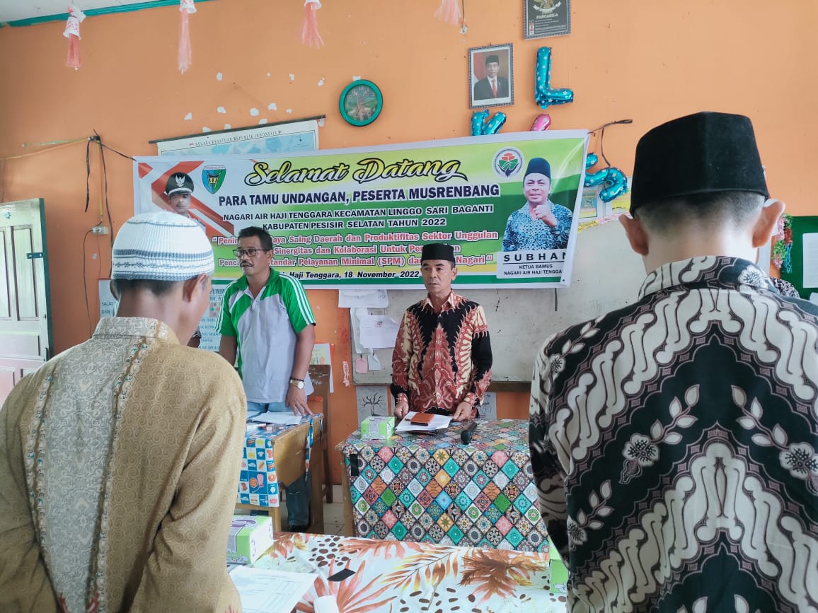 Puskesmas Air haji. Jumat, 18 November 2022  Kegiatan : Musrembang di Nagari Air haji tenggara