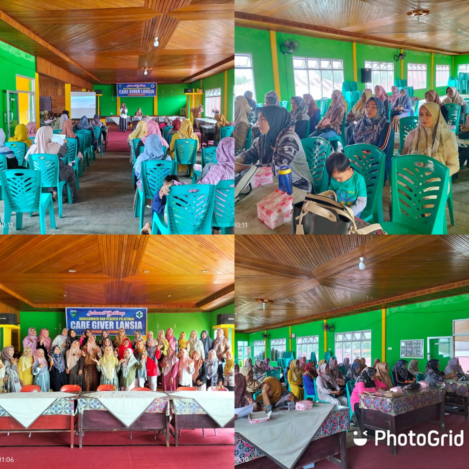 PUSKESMAS KAMBANG.  Sabtu, 19 November 2022.   Kegiatan Pelatihan Caregiver Lansia di Gedung KPRI Le