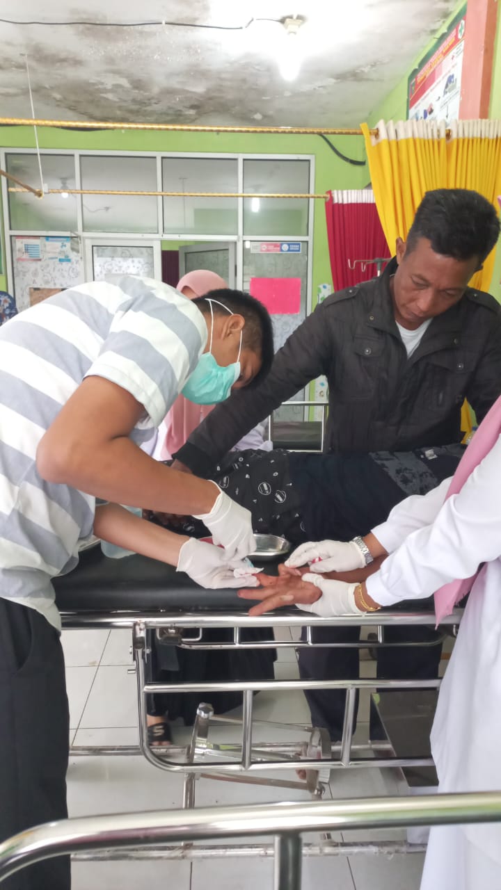 Puskemas Tanjung makmur lakukan pelayanan pada pasien kecelakaan lalu lintas dan kecelakaan kerja di