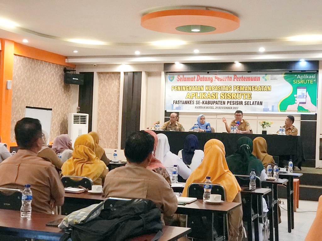 PUSKESMAS KAYU GADANG HADIRI PENINGKATAN KAPASITAS PEMANFAATAN APLIKASI SISRUTE KABUPATEN PESISIR SE
