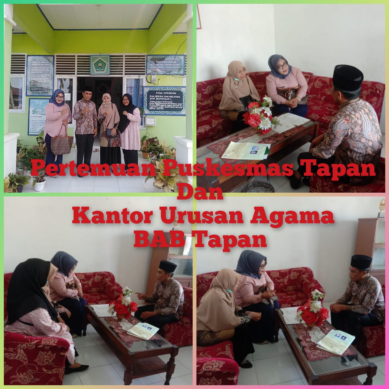 Pertemuan integrasi Antara Puskesmas Tapan dan Kantor Urusan Agama (KUA) Basa Ampek Balai (BAB) Tapa